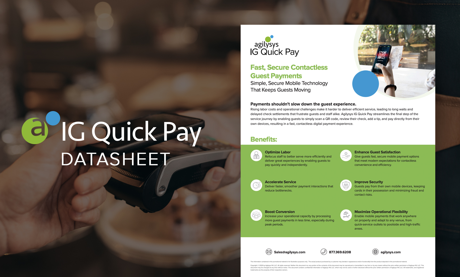 IG Quick Pay Brochure: Contactless Payments That Simplify Food and Beverage Payment