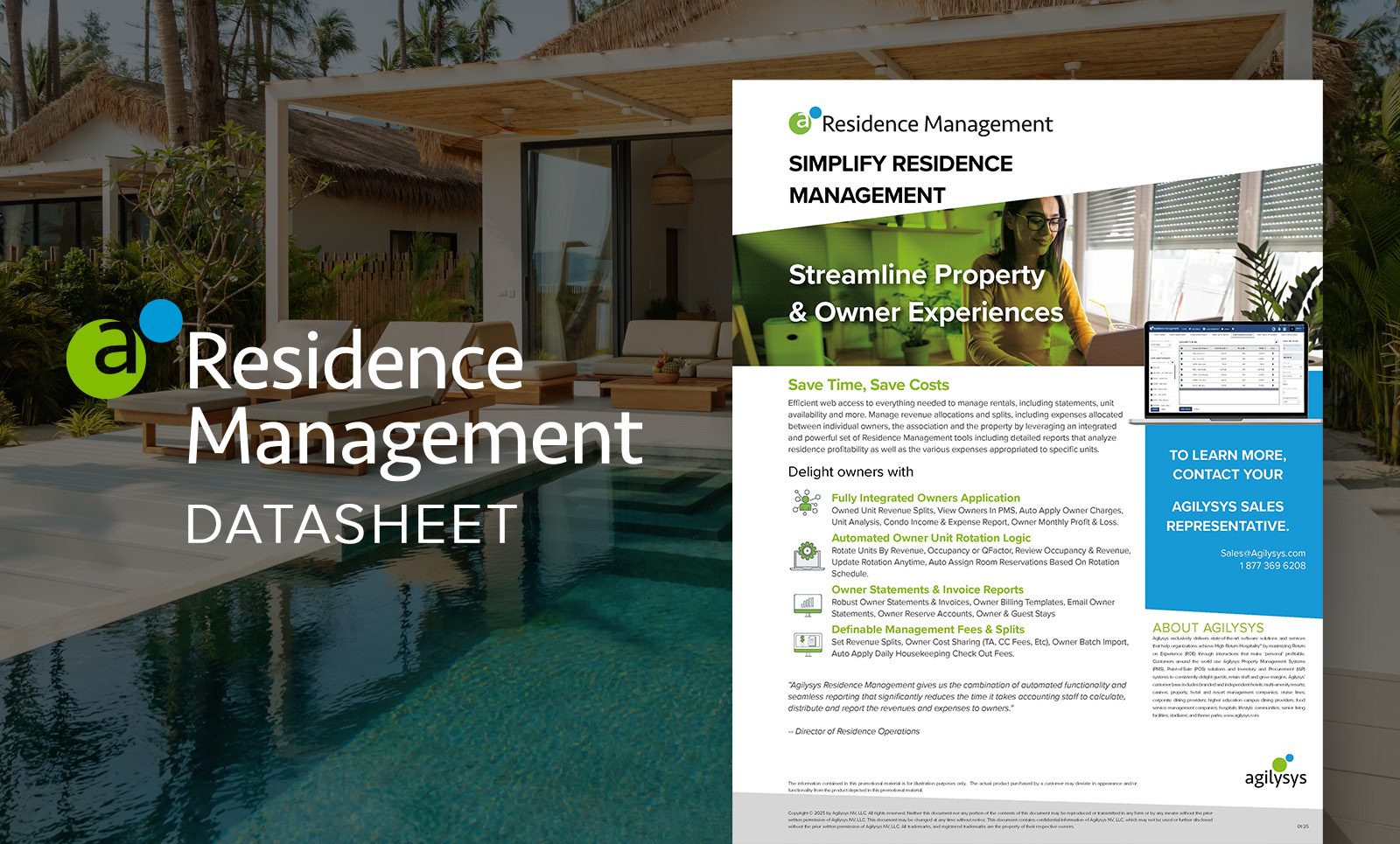 Residence Management Brochure: Streamline Property & Owner Experiences